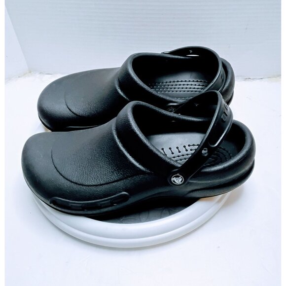 Crocs Black Bistro Clogs Chef Work Shoes Slip-Resistant Lightweight Size 9 Mens - Picture 6 of 6
